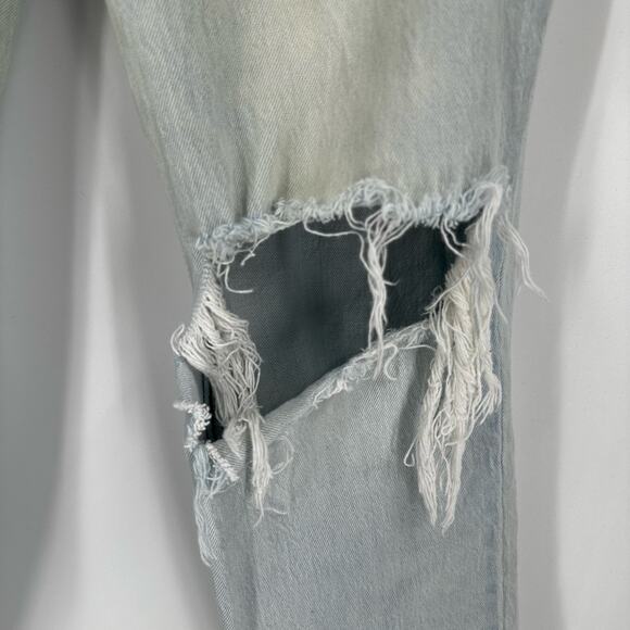 Abercrombie 90s Straight Ultra High‎ Rise Distressed Light Wash 4S - Picture 5 of 13